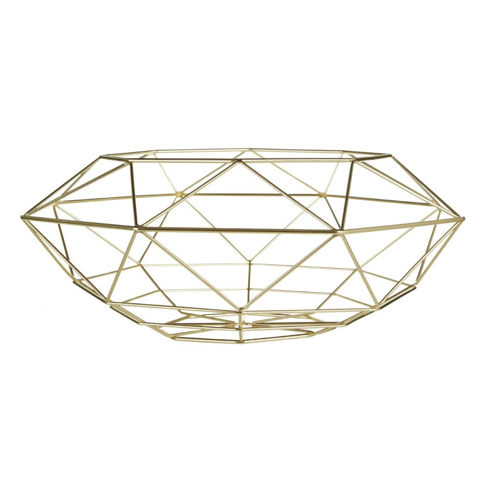 Vertex Fruit Basket, Geometric Style - Gold