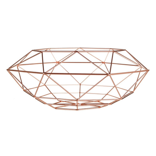Premier Housewares Vertex Fruit Basket, Geometric Style - Copper