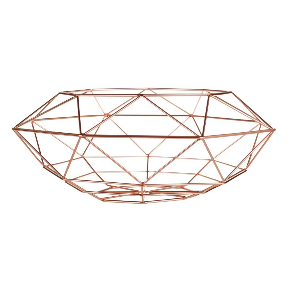 Vertex Fruit Basket, Geometric Style - Copper