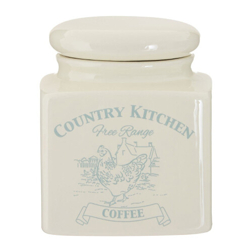 Premier Housewares Country Kitchen Coffee Canister, Dolomite, Cream