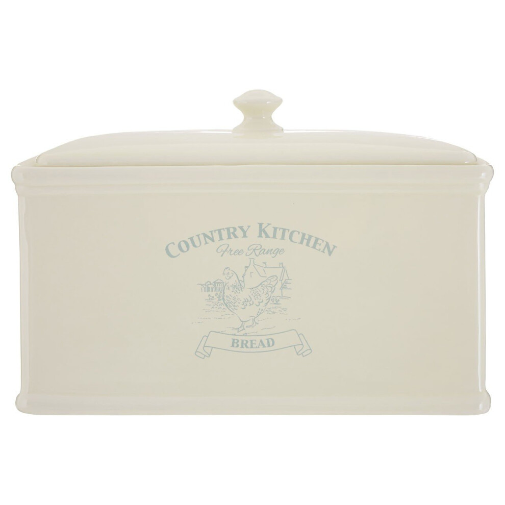 Premier Housewares Country Kitchen Bread Crock, Dolomite, Cream