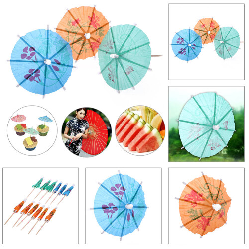 Cocktail Drinks Umbrellas - 50PC Colourful Party pack - Beach Party Umbrellas for Tropical Drink Presentation - By TRIXES