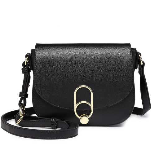 Miss Lulu (Black) Women Cross Body Messenger Shoulder Bag Handbag