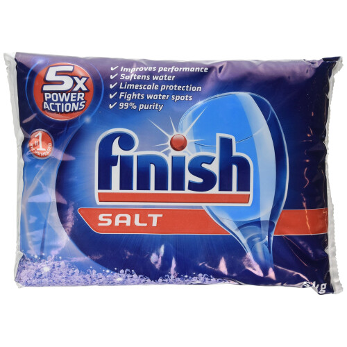 Finish Pure Dishwasher Salt 5kg With 5X Power Actions Limescale