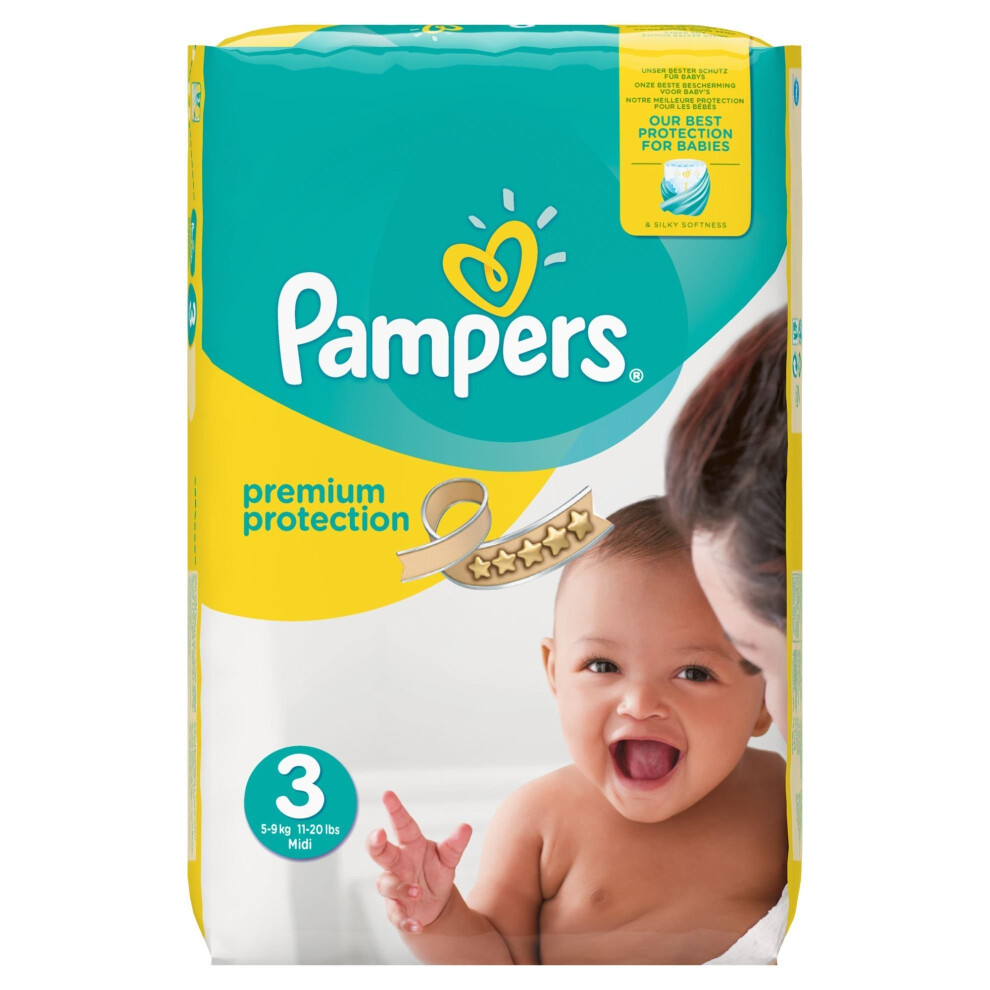 Pampers Premium Protection Nappies Monthly Saving Pack - Size 3, Pack of 204