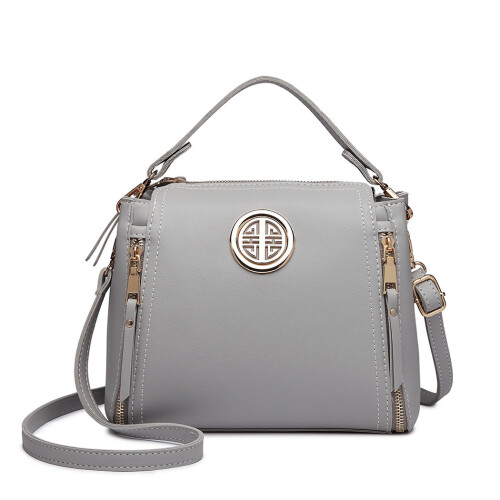 Miss Lulu (Grey) Miss Lulu Stylish PU Leather Handbag Shoulder Bag