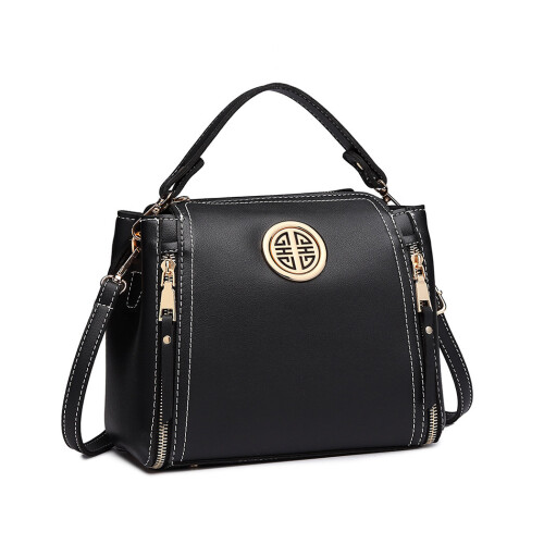 (Black) Stylish PU Leather Handbag Shoulder Bag 1