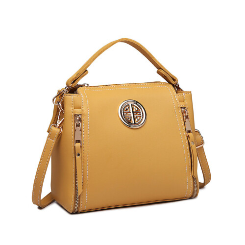 (Yellow) Stylish PU Leather Handbag Shoulder Bag 1