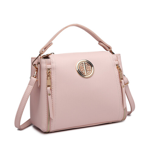 Miss Lulu (Pink) Miss Lulu Stylish PU Leather Handbag Shoulder Bag 1