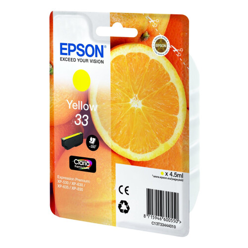 Epson Epson 33 Claria Oranges Premium Ink Cartridge - Yellow 2