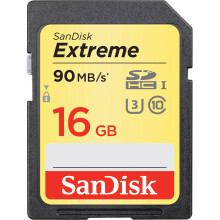 Sandisk - SDHC-muistikortit Sandisk Extreme 16GB jopa 90MB / s, luokka 10, U3
