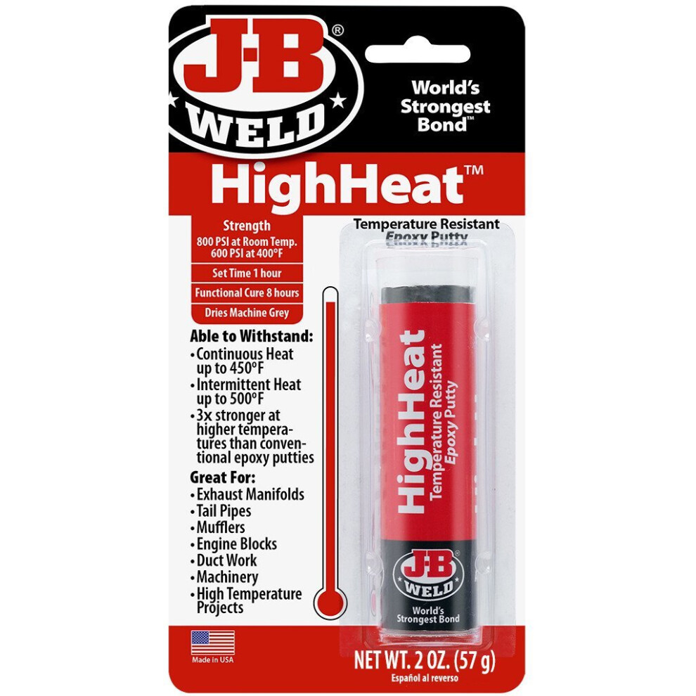 J-B Weld 8297 HighHeat 500 Degree Epoxy Putty Stick - 2 oz.