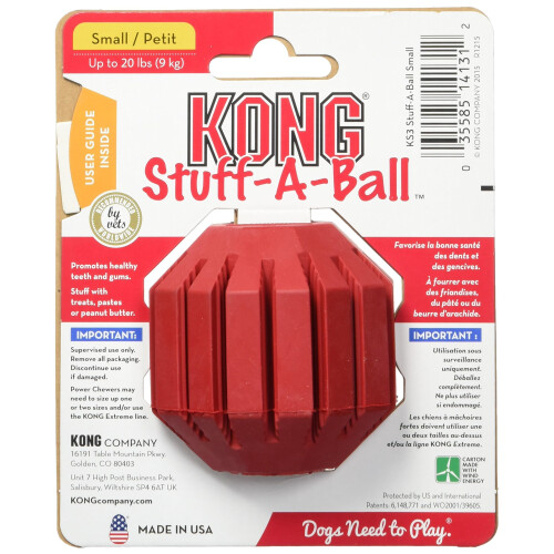 KONG KONG Stuff-A-Ball Dog Toy - Small, Red 1