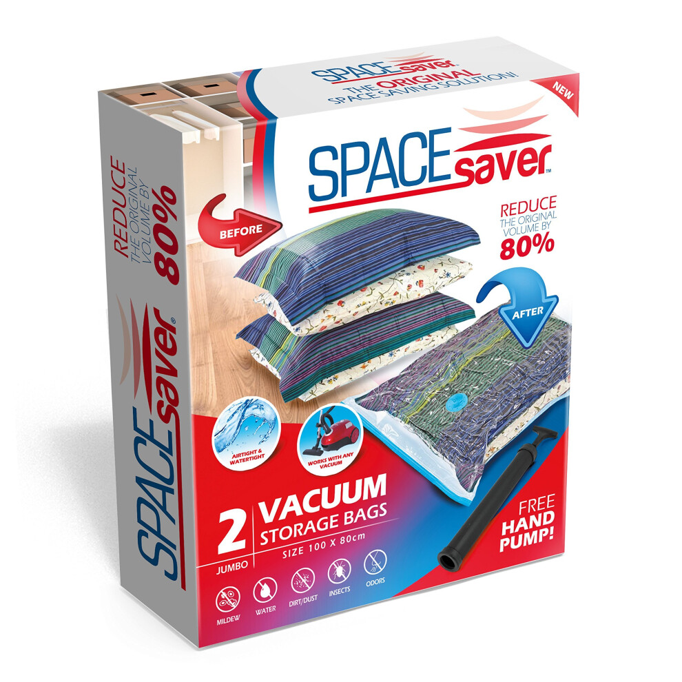 Premium Space Saver *Jumbo Vacuum Storage Bags* + FREE Hand-Pump for Travel!