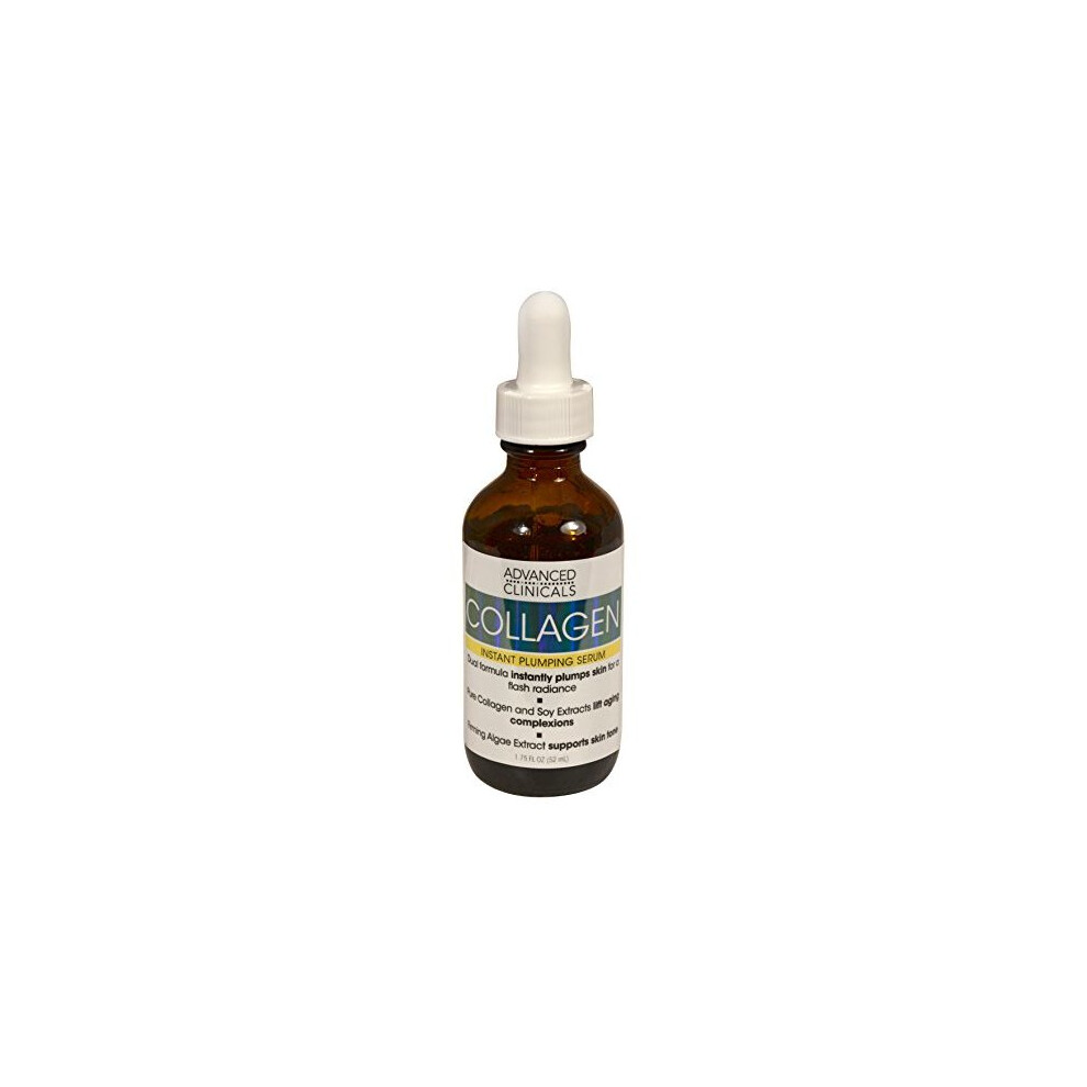 Advanced Clinicals Collagen Instant Plumping Serum For Fine Lines And Wrinkles. 1.75 Fl Oz.