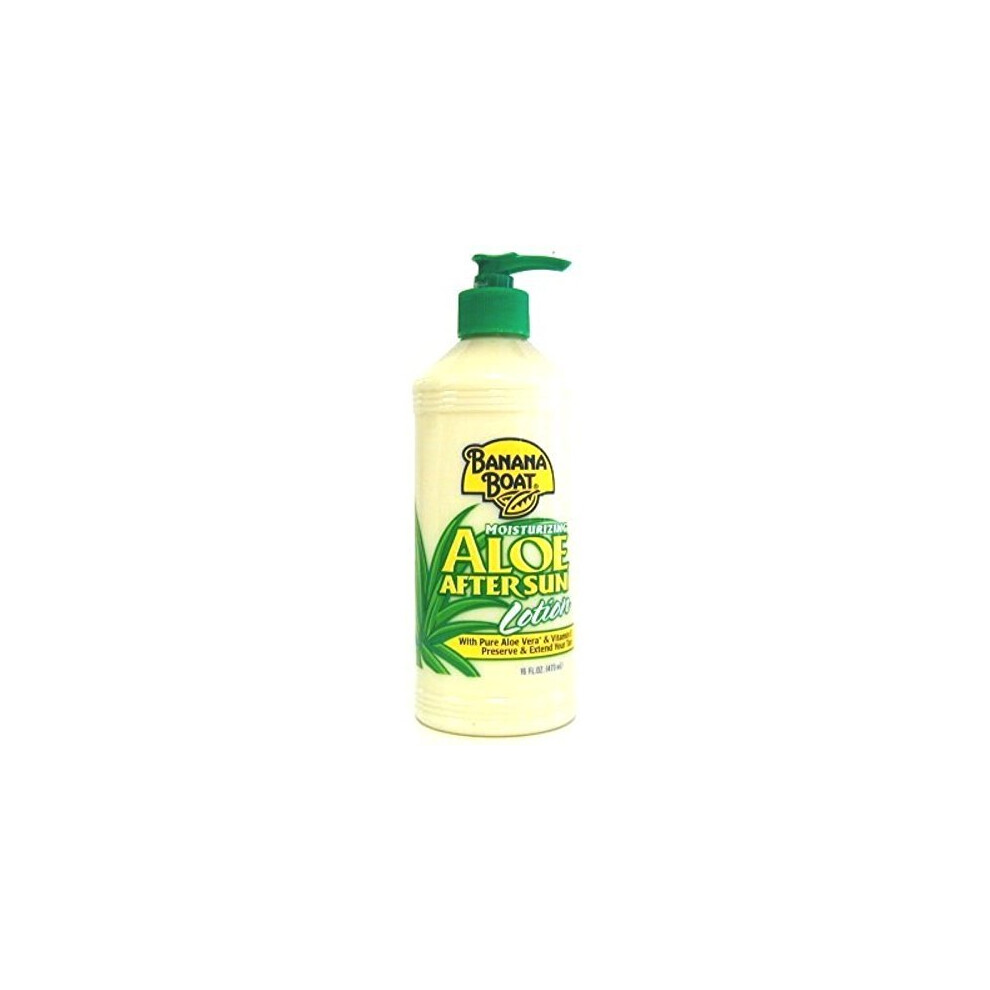 Banana Boat Aloe After Sun Lotion Pump 16 Ounce (473ml) (2 Pack)