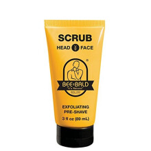 Bee Bald SCRUB Exfoliante Pre-Afeitado para Limpiar a Fondo y Quitar Suciedad, Grasa y Piel Seca