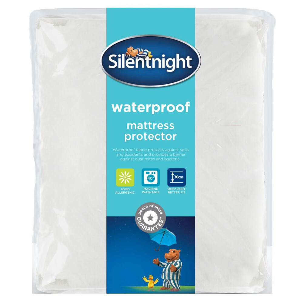 Silentnight Waterproof Mattress Protector Plus, White, Single