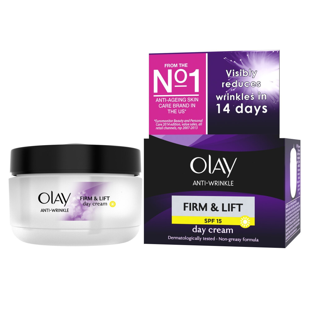 Olay Anti-Wrinkle Firm and Lift  SPF 15 Anti-Ageing Day Cream Moisturiser 50 mlÂ 