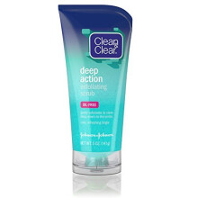 Clean & Clear Olje-Fri Djuprengörande Exfolierande Ansiktsskrubb, Kylande Ansiktsrengöring Med Exfolierande Kulor
