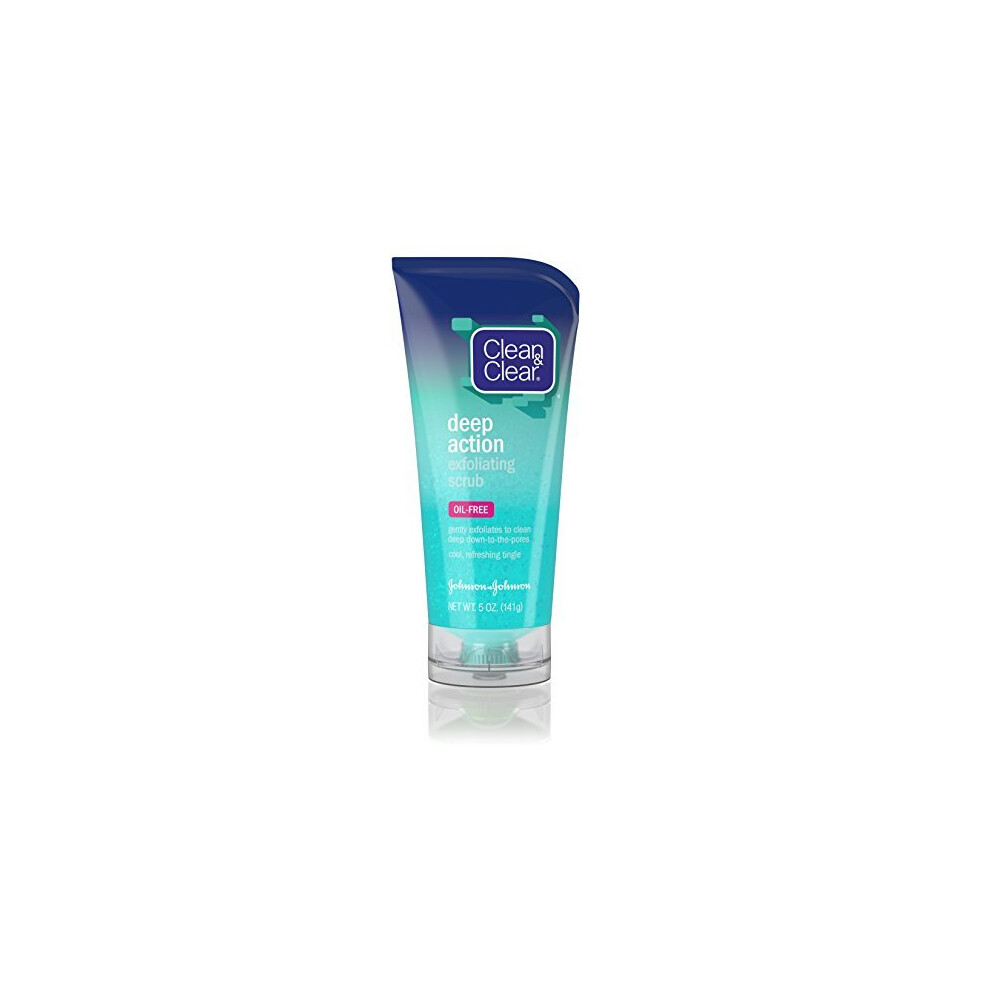 Clean & Clear Deep Action Exfoliating Facial Scrub, 5 Oz. (Pack of 2)