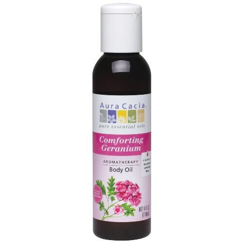 Aura Cacia, Körperöl, Geranie & Rose, 4 fl oz (118 ml)