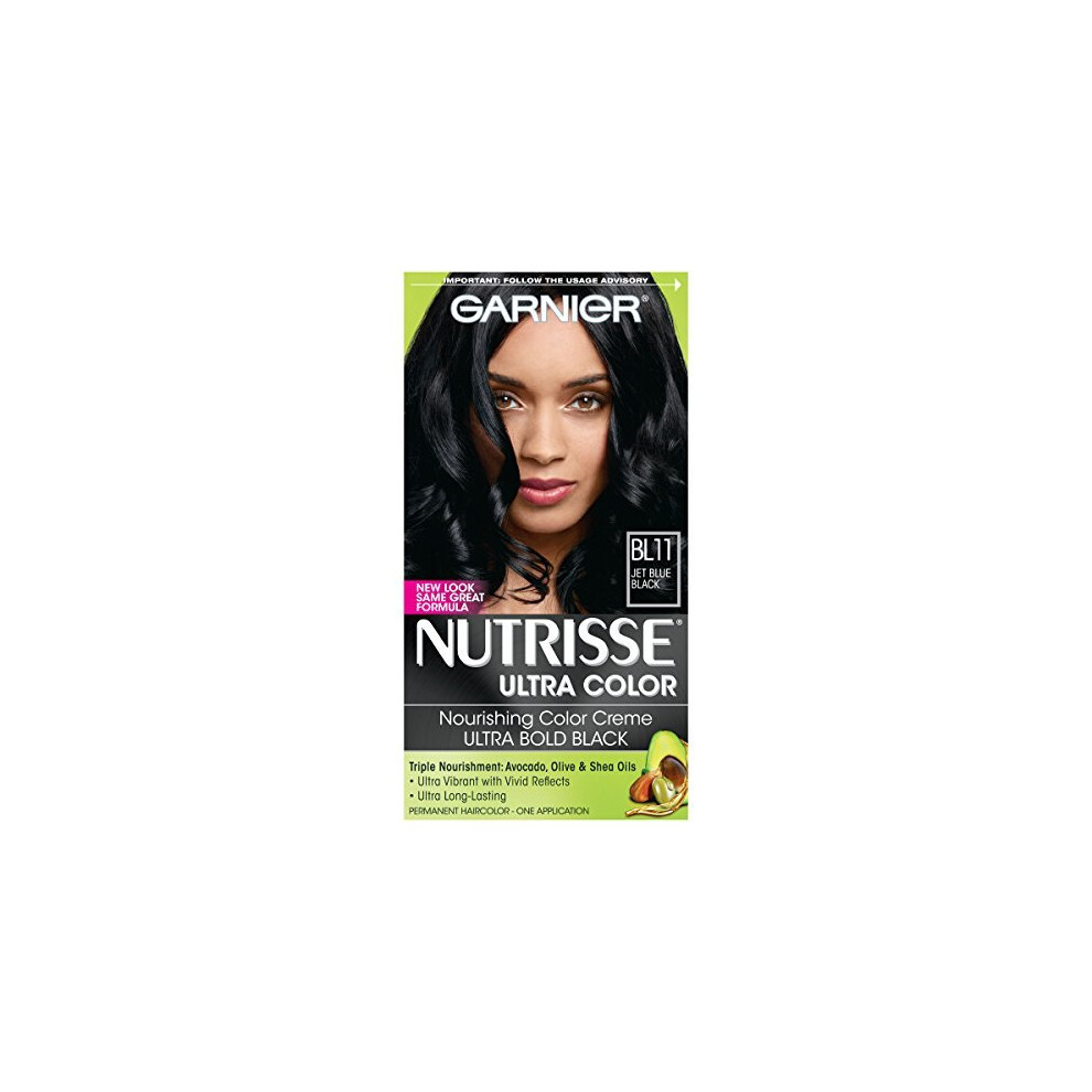 Garnier Nutrisse Ultra Color Nourishing Hair Color Creme, B11 Jet Blue Black  (Packaging May Vary)