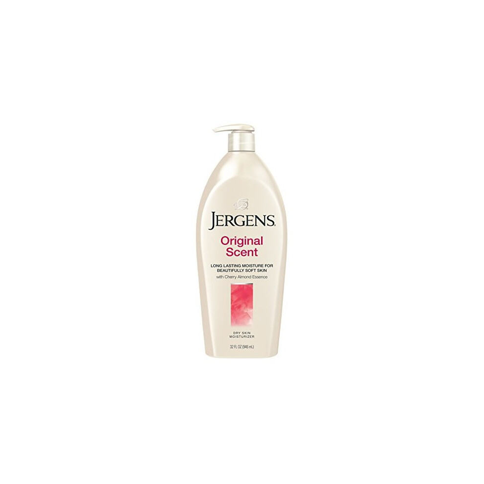 Jergens Original Scent Cherry Almond Moisturizer, 32 Oz - Deeply Hydrating, Long-Lasting Moisture for Softer, More Radiant Skin