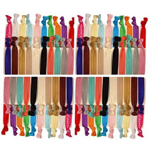 Kenz Laurenz 100 Elastici per Capelli No Crease Ouchless per Coda (100 Elastici-Colori Uni)