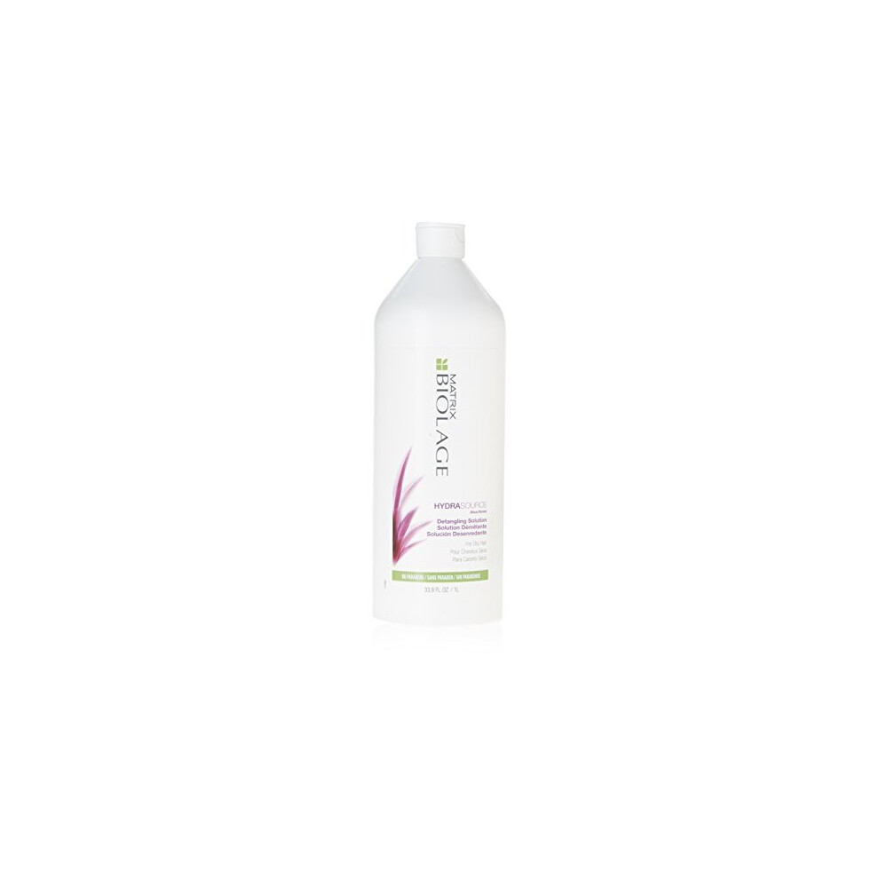 BIOLAGE Hydrasource Detangling Solution | Detangles For Less Frizz & Fly-Aways | Paraben-Free | For Dry Hair | 33.8 Fl. Oz.