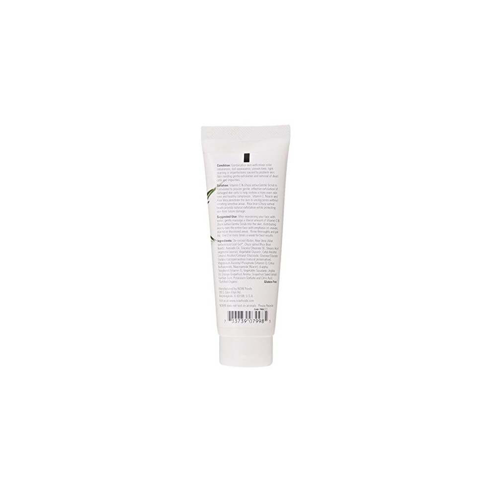 Now Foods Vitamin C and Oryza Sativa Gentle Scrub, 4 Ounce