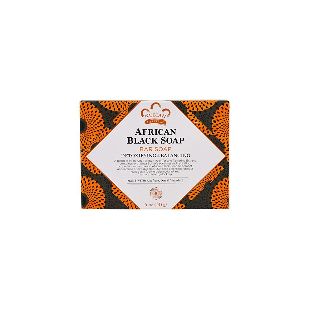 Nubian Heritage Black Soap Bar, African 5 Ounce
