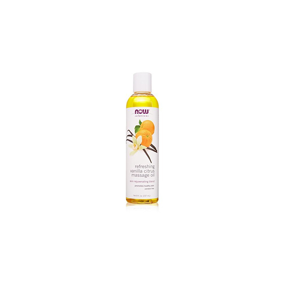 NOW Refreshing Massage Oil, Vanilla Citrus, 8-Ounce