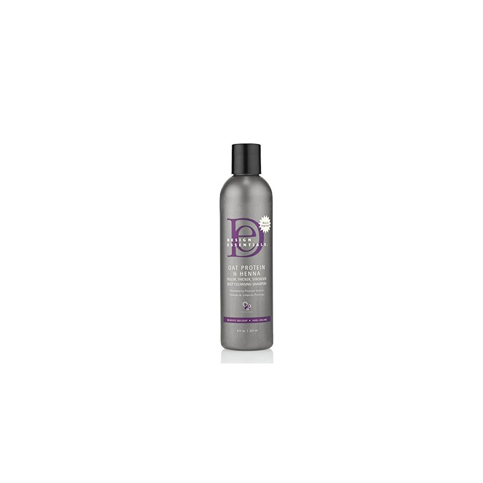 Design Essentials Oat Protein & Henna Deep Cleansing Shampoo for Fuller, Thicker, Stronger, Longer Hair-8oz.