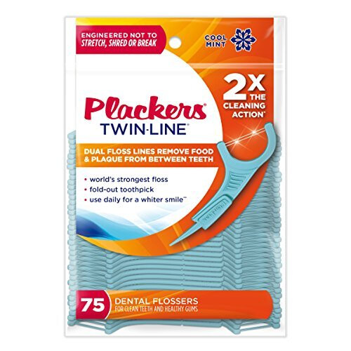Plackers Twin-Line Οδοντικό Νήμα, Γεύση Ψύχρας, Διπλής Ενέργειας, 75 Τεμάχια