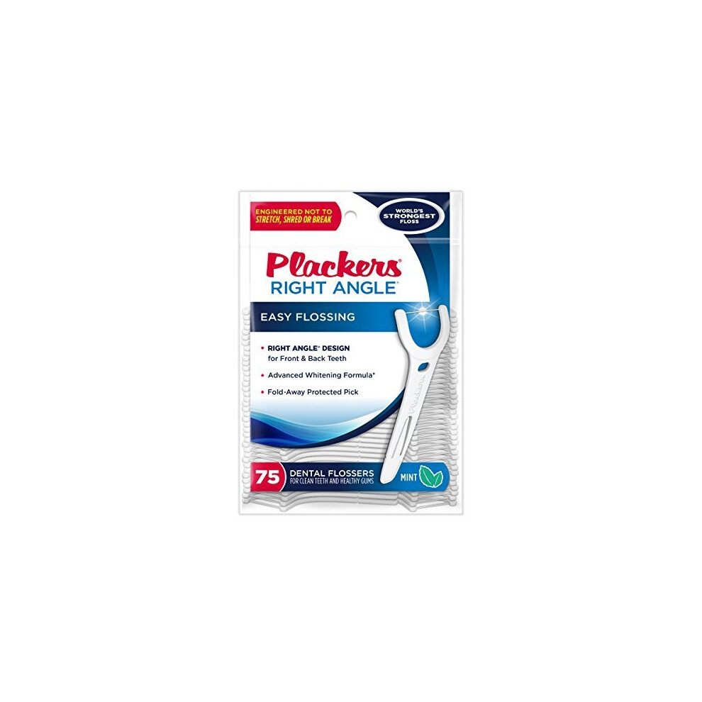 Plackers Flosser, Right Angle, 75 Count