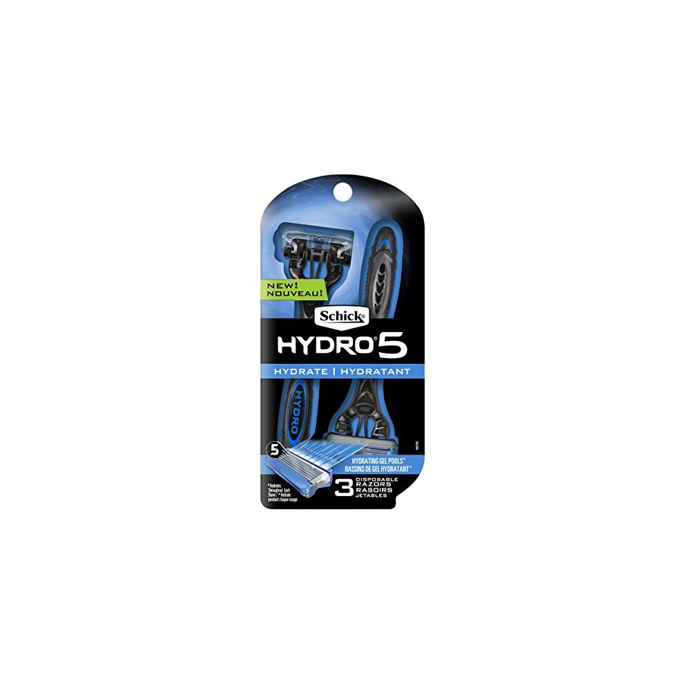 Schick Hydro 5 Disposable Razors For Men Our Best Disposable Shaving Razor - 3 Count