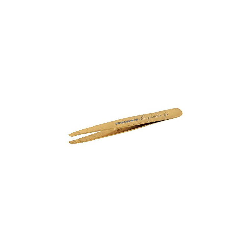 Tweezerman Studio Collection Ultra Precision Series Titanium Nitride Coated Slant, Gold