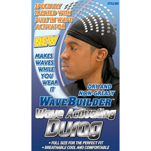 WaveBuilder Wave Activating Durag, Black