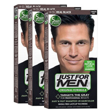 Just For Men Original Formula Men's Hair Color, Real Black, (Pack of 3)