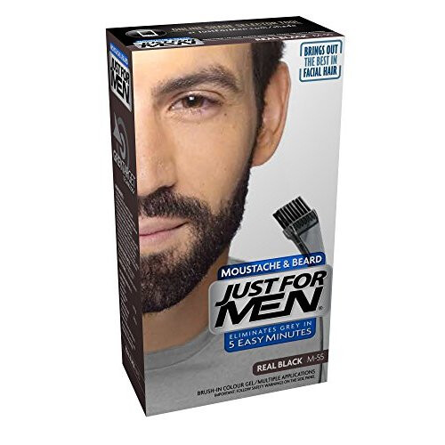 Just For Men JUST FOR MEN Χρώμα Gel Μουστάκι & Γένι M-55 Πραγματικό Μαύρο 1 Τεμάχιο