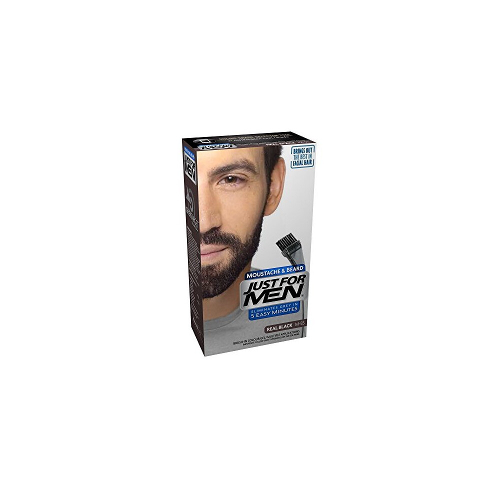 JUST FOR MEN Color Gel Mustache & Beard M-55 Real Black 1 Each