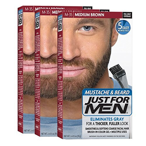 Just For Men JUST FOR MEN Χρώμα Γέλης για Μουστάκι & Γένια M-35 Μεσαίο Καφέ 1 τεμ (Συσκευασία των 2)