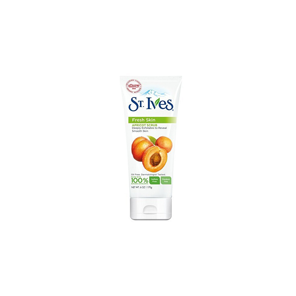 St. Ives Apricot Face Scrub 6 oz - Gently Exfoliates with 100% Natural Particles for Radiant, Smooth Skin