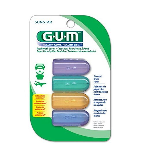 Sunstar 152RF GUM Anti-Bacterial Toothbrush Covers, 4 Covers per Pack