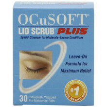 OCuSOFT Lid Scrub PLUS - Voorbevochtigde, achterblijvende oogliddoekjes voor matige tot ernstige omstandigheden - Hydraterende ooglidreiniger voor ma