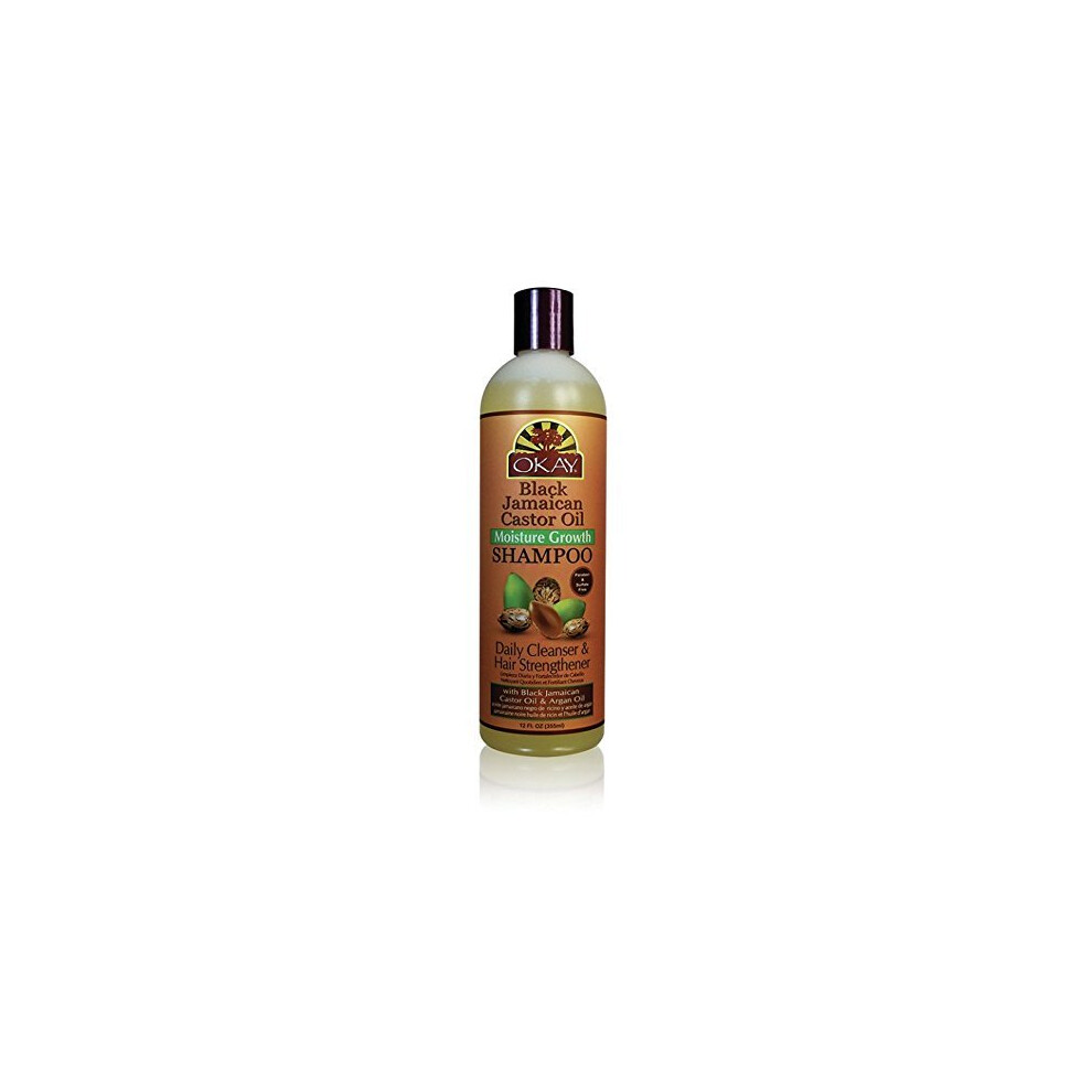 Okay Black Jamaican Castor Oil, Moisture Growth Shampoo, 12 Oz.
