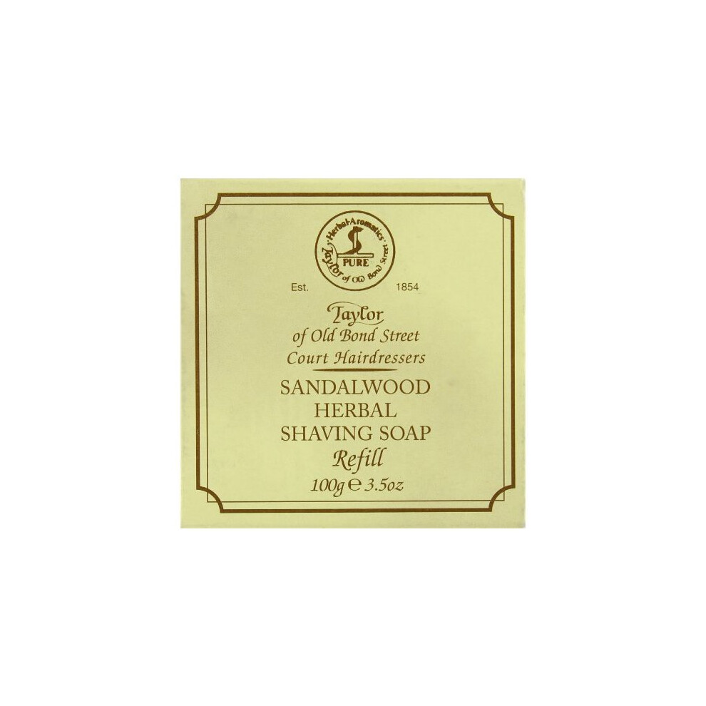 Taylor of Old Bond Street Sandalwood Hard Shaving Soap Refill, 3.5-Ounce