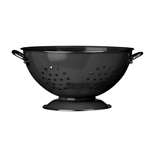 Premier Housewares (Black) Ø 23cm Stainless Steel Colander, Dual Handles