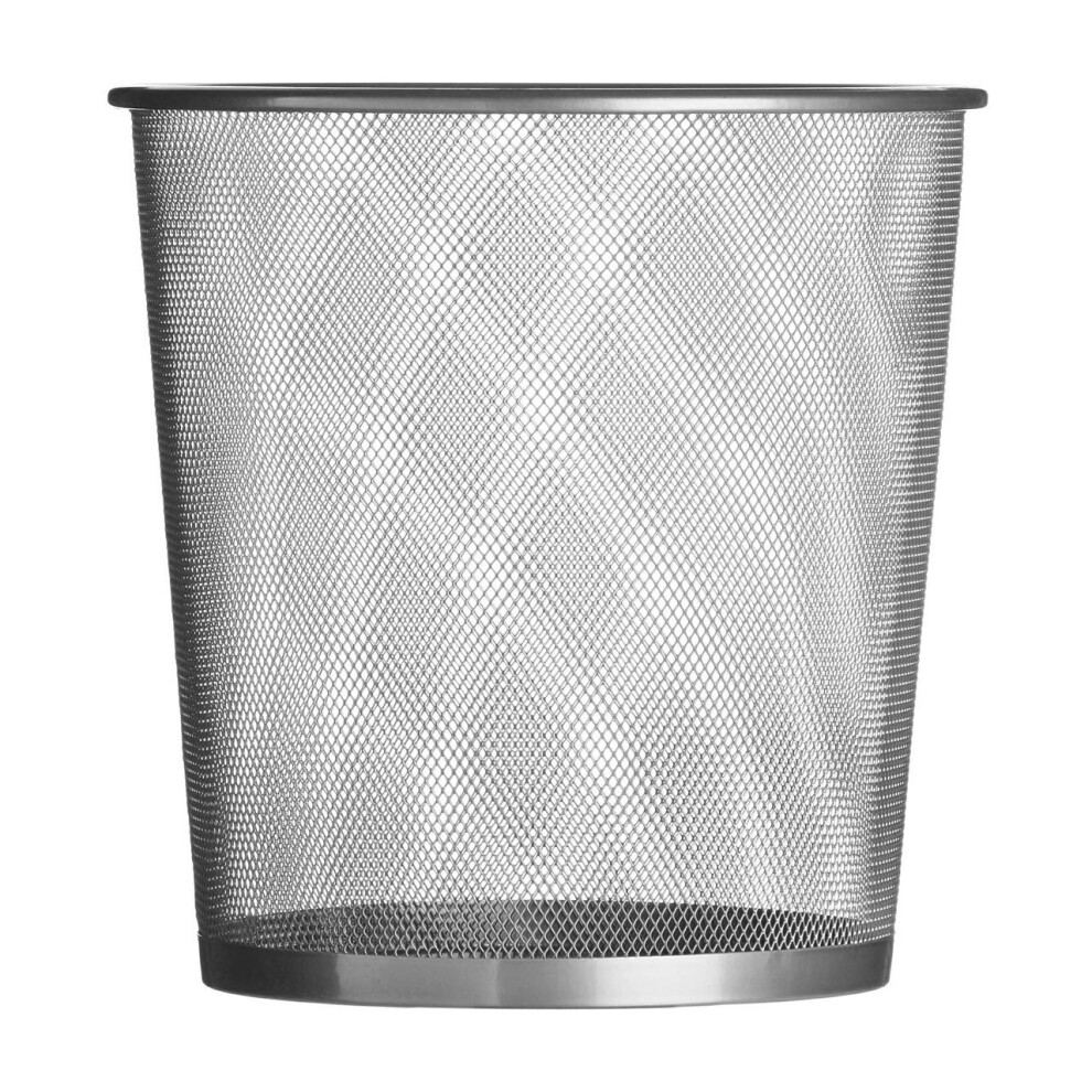 Small Wire Waste Paper Bin For Home Office, Silver